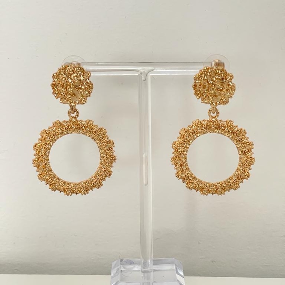 Greek Goddess Gold Tone Earrings